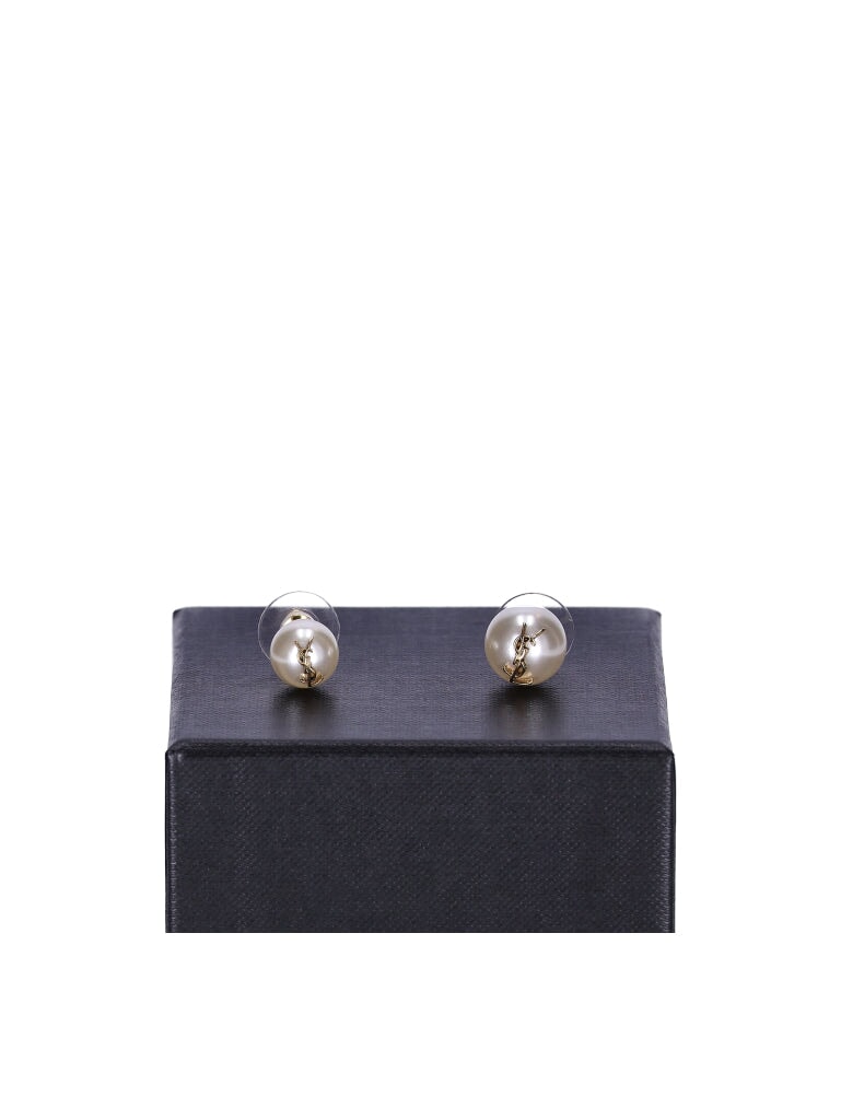 Cassandre Pearl Earrings In Metal Saint laurent оригінал – Купити в Україні – боковий вид