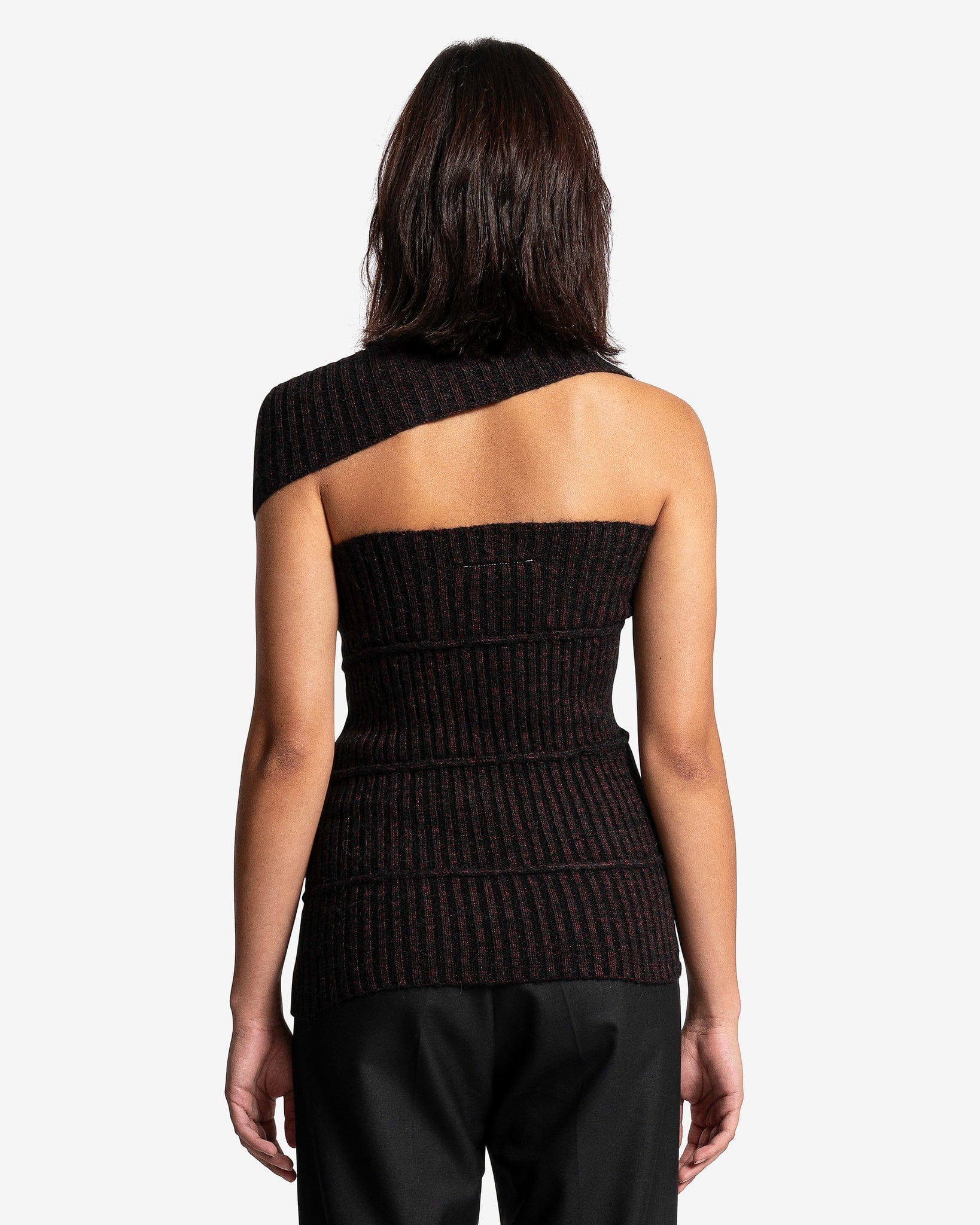 Asymmetric Rib-Knit Top In Brown Maison margiela оригінал – Купити в Україні – детальний вид