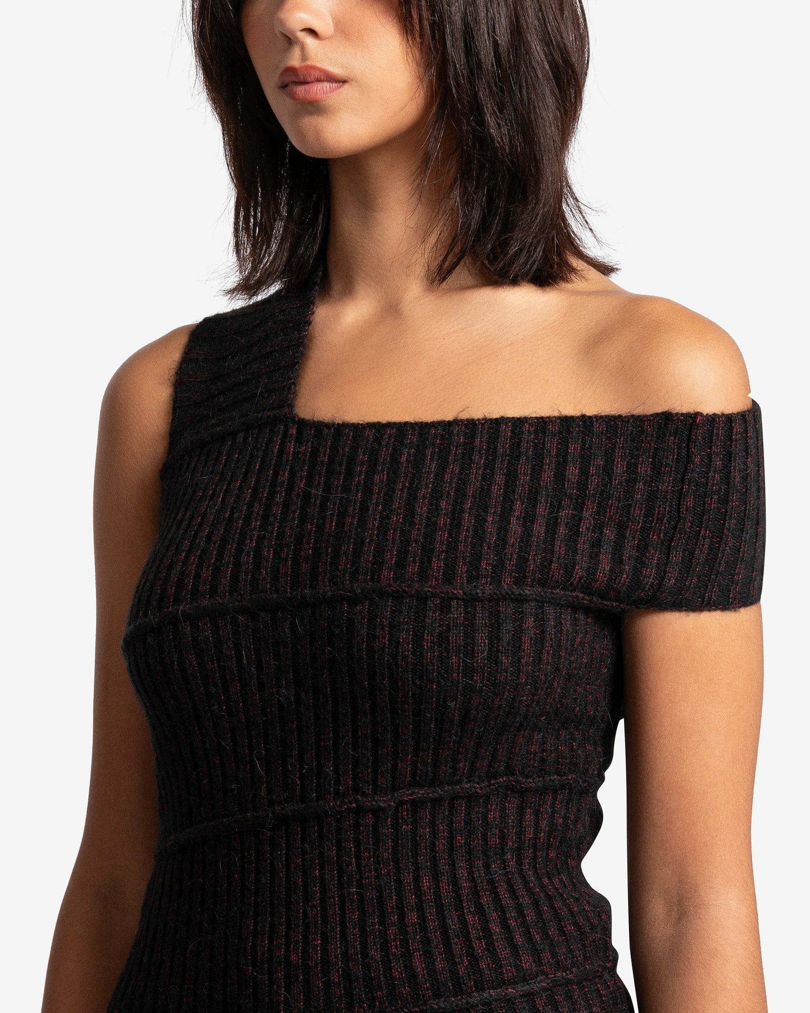 Asymmetric Rib-Knit Top In Brown Maison margiela оригінал – Купити в Україні – збільшений вид