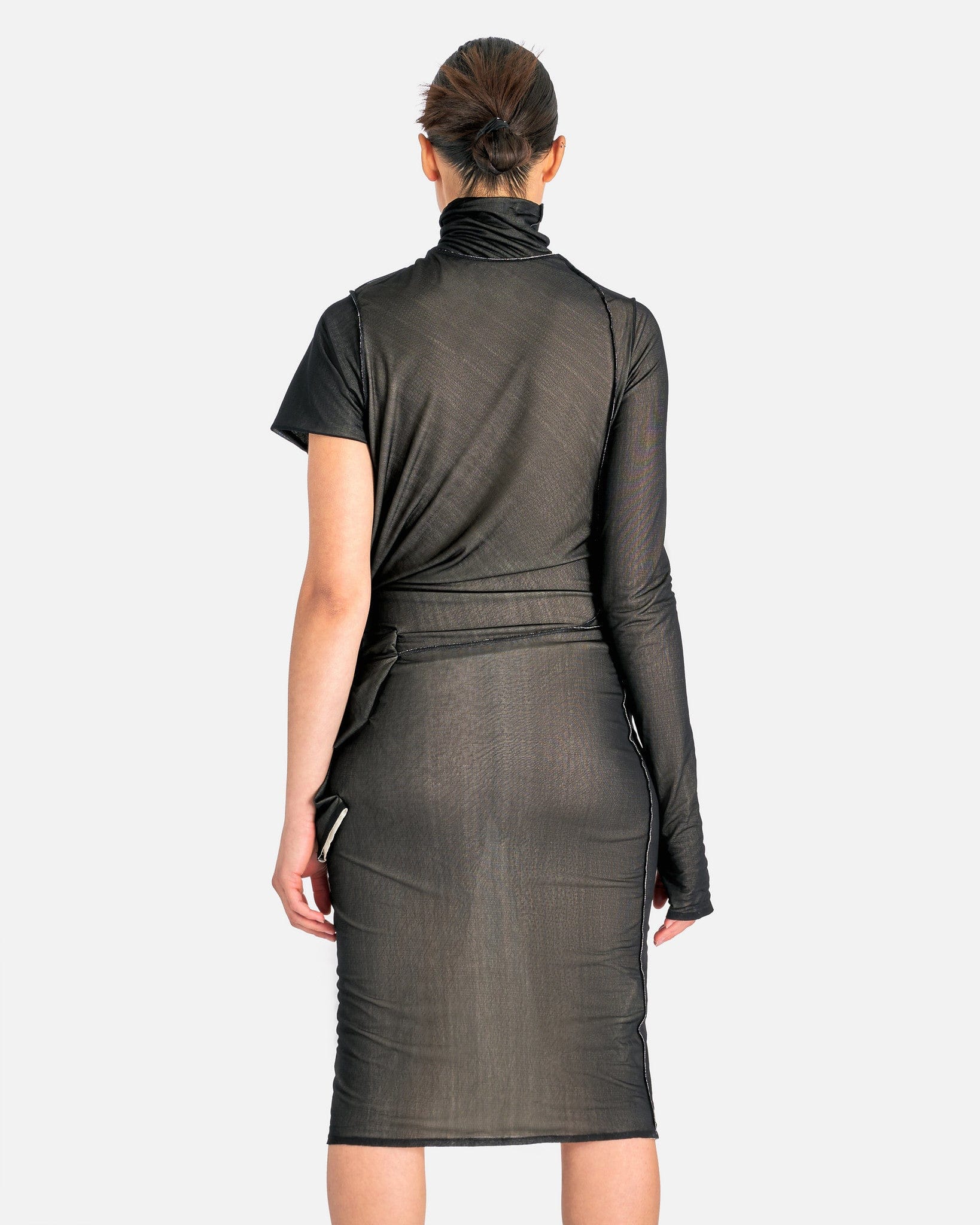 Оригінальна Asymmetrical MIDI Dress In Black Maison margiela – детальний вид