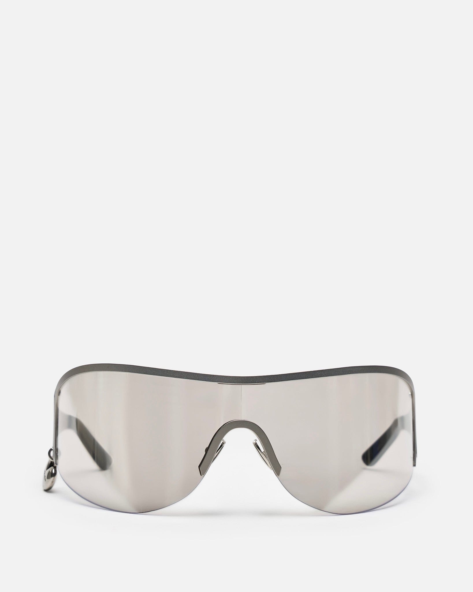 Оригінальна Auggi Shield Sunglasses In Transparent Silver Acne studios – боковий вид