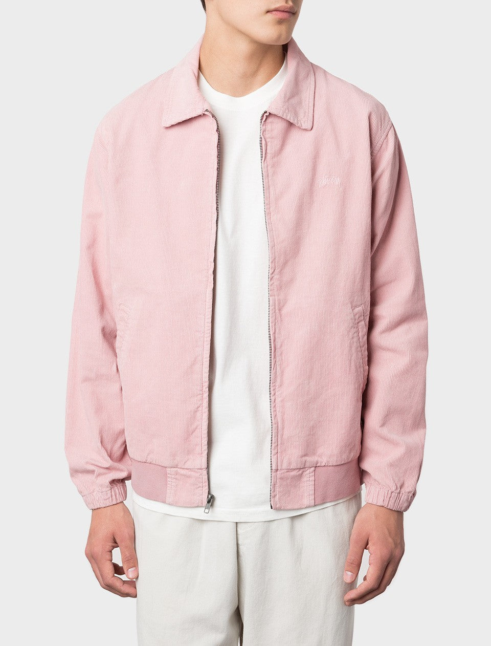 Bleached Out Cord Jacket Mens Pink Stussy оригінал – Купити в Україні – вид ззаду