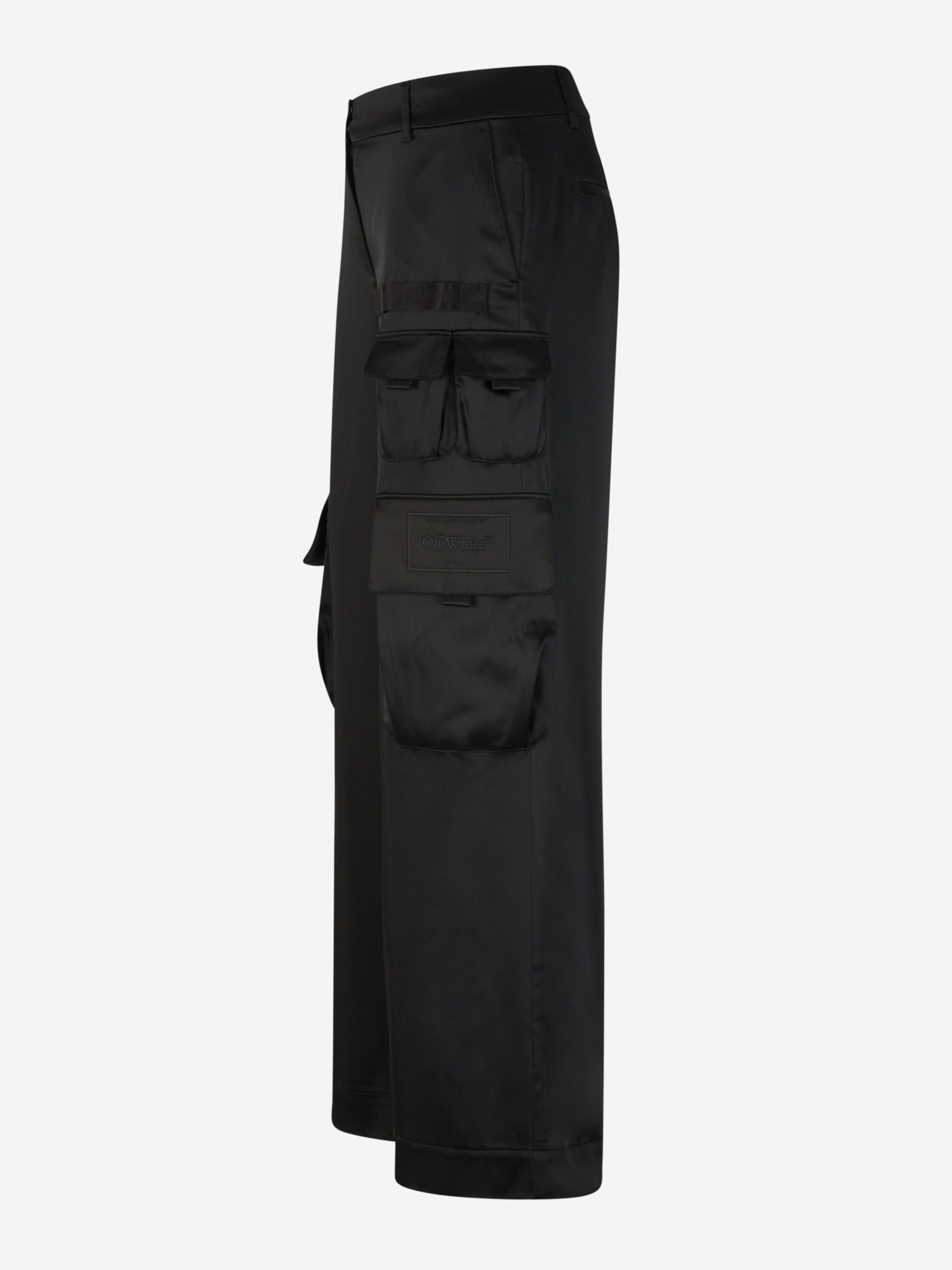 Satin Cargo Pants Off-white оригінал – Купити в Україні – вид ззаду