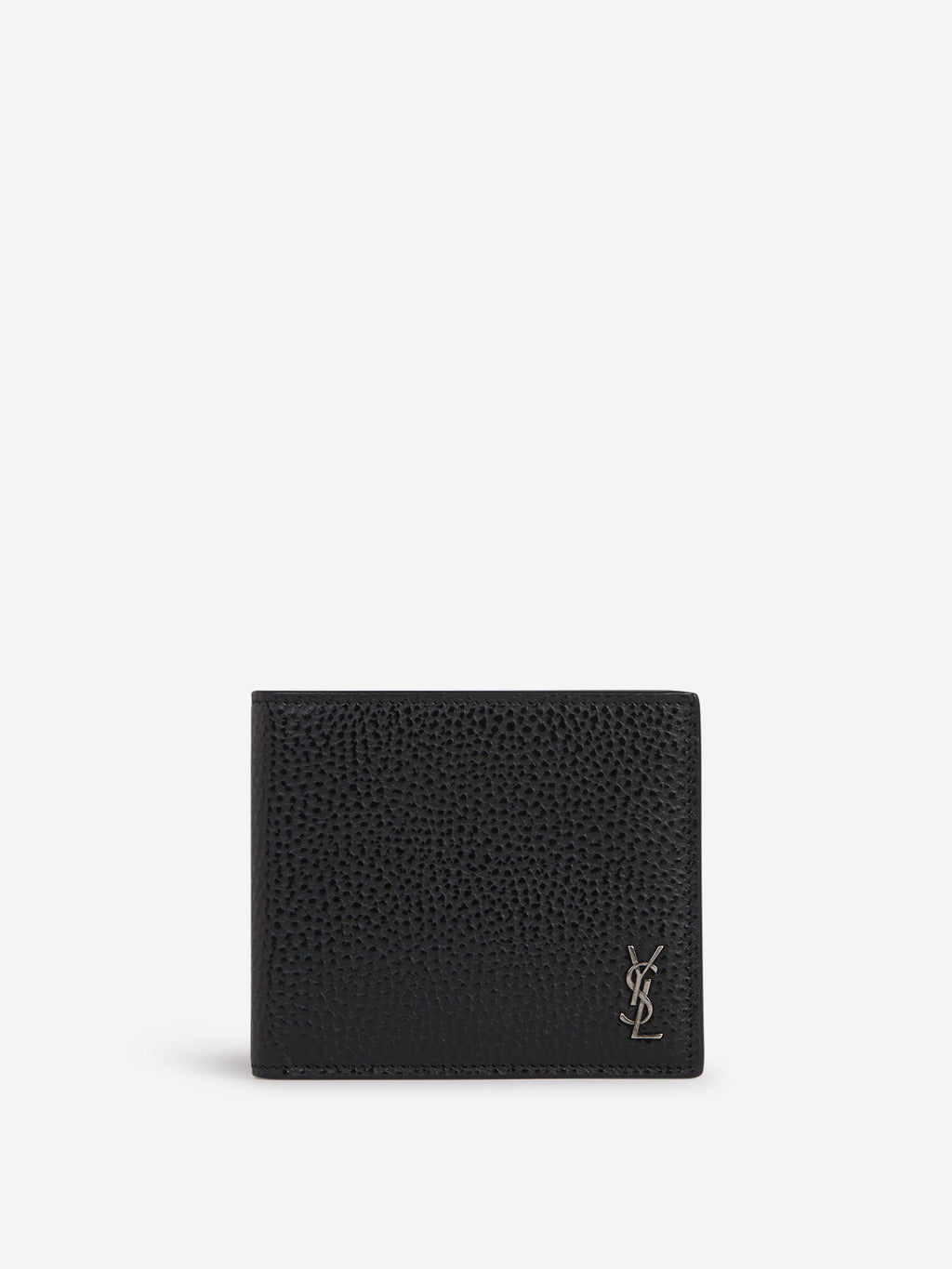Оригінальна Logo Grained Leather Wallet Saint laurent – вид ззаду