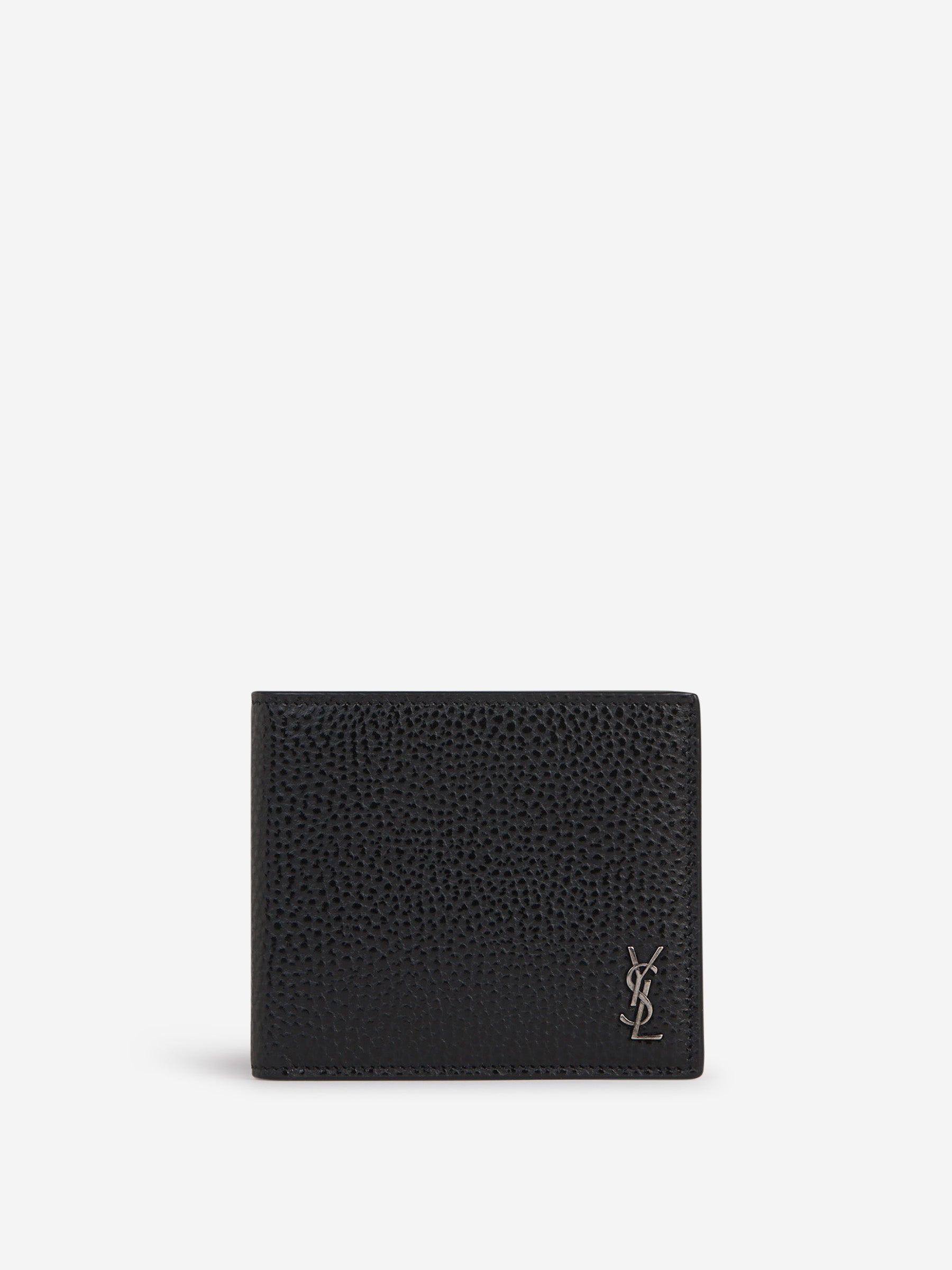 Оригінальна Logo Grained Leather Wallet Saint laurent – боковий вид