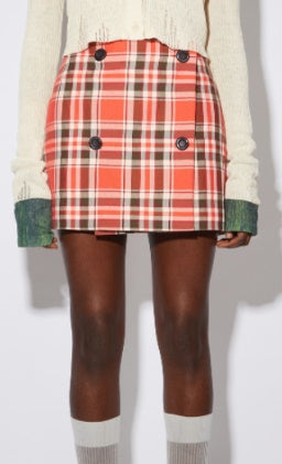 Red Check-Pattern Miniskirt Acne studios – Гарантія оригінальності – збільшений вид