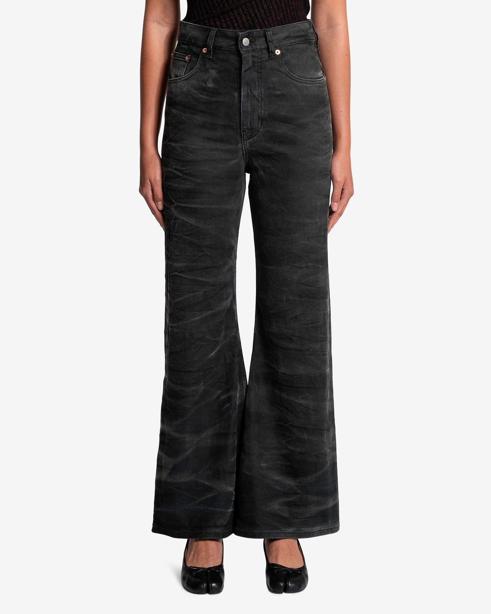 Baggy 5 Pocket Jeans In Washed Black Maison margiela оригінал – Купити в Україні – боковий вид
