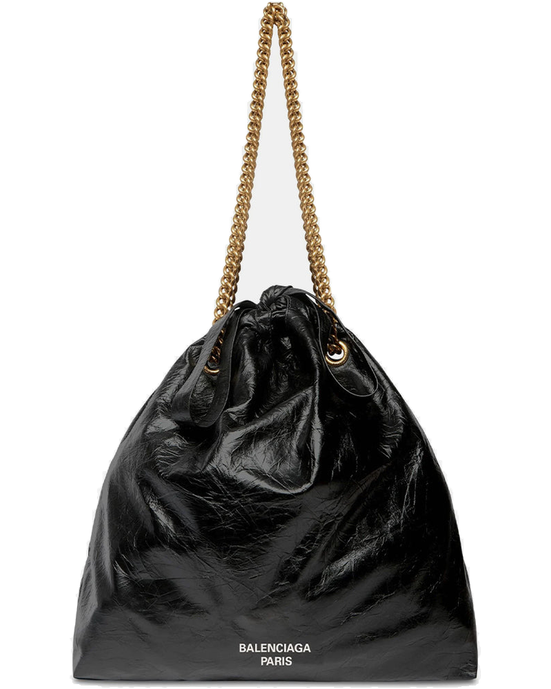 Оригінальна Black Medium Crush Leather Tote Bag Balenciaga
