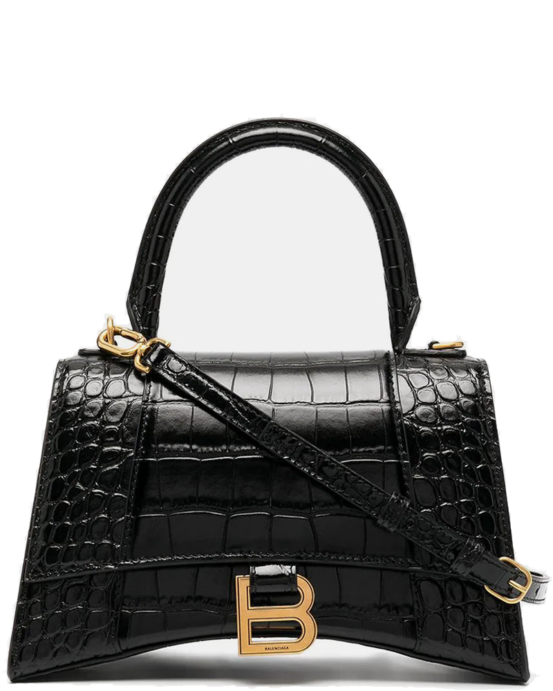Оригінальна Black Hourglass Small Top Handle Bag Balenciaga