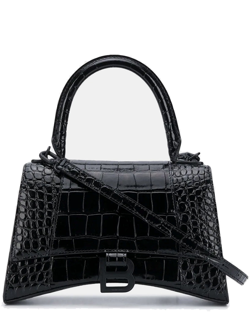 Оригінальна Black Hourglass Small Top Handle Bag Balenciaga