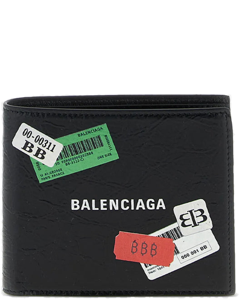 Black Stickers Printed Wallet Balenciaga – Гарантія оригінальності