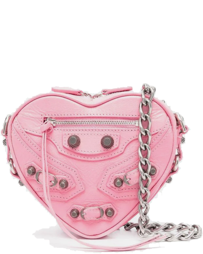 Pink Mini Le Cagole Heart Leather Crossbody Bag Balenciaga оригінал – Купити в Україні
