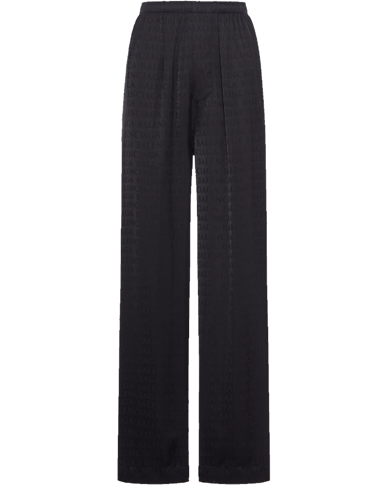 Оригінальна Viscose Trousers With Allover Tone-On-Tone Logo Balenciaga