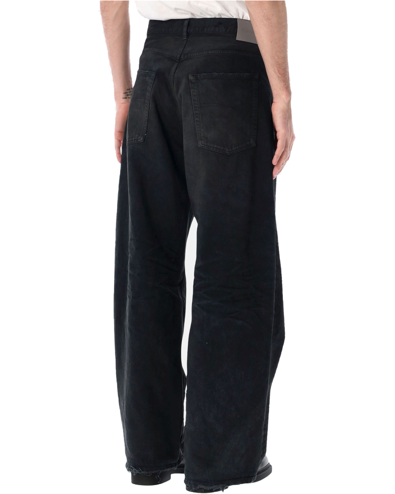 Оригінальна Black Organic Japanese Denim Wide Pants Balenciaga