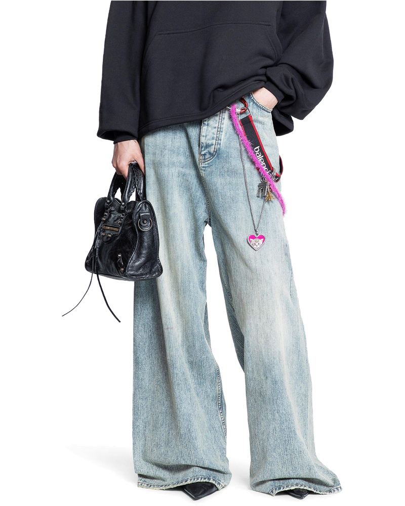 Оригінальна Charms Baggy Pants In Cotton Denim Balenciaga