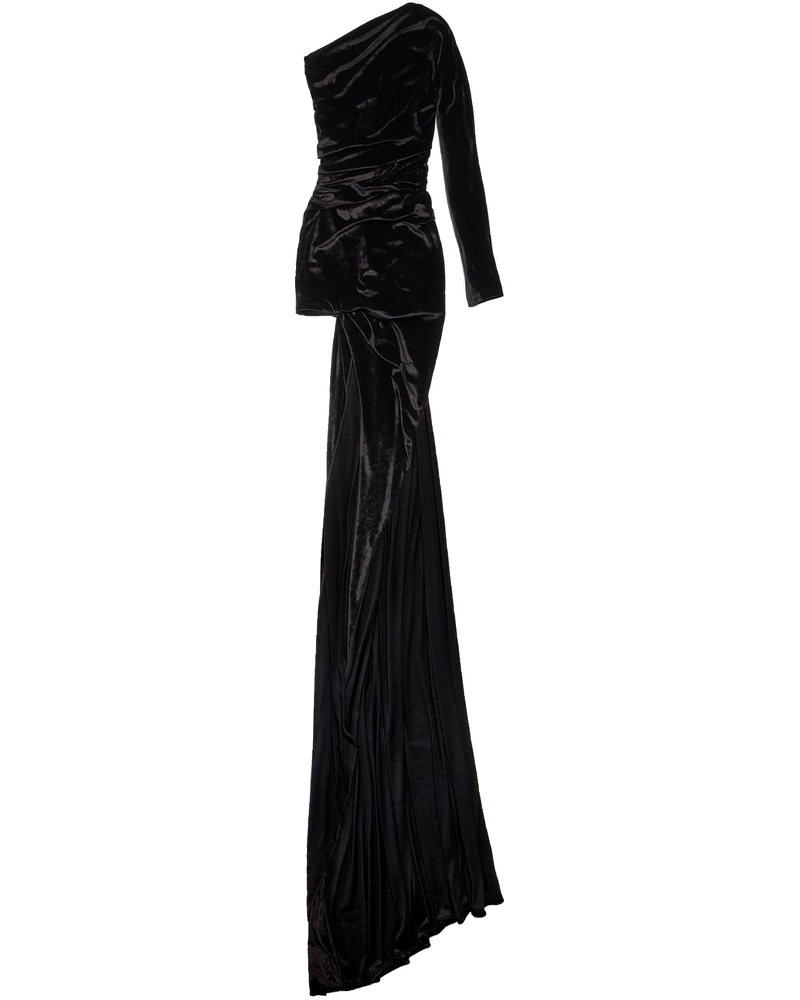 Asymmetrical Velvet Maxi Dress Balenciaga оригінал – Купити в Україні