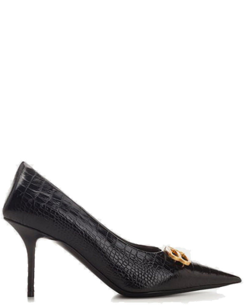 Оригінальна Black Shiny Lambskin Square Knife Bb 80mm Pump Balenciaga
