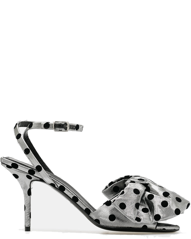 Оригінальна Silver & Black Bow Ankle Strap Sandals Balenciaga