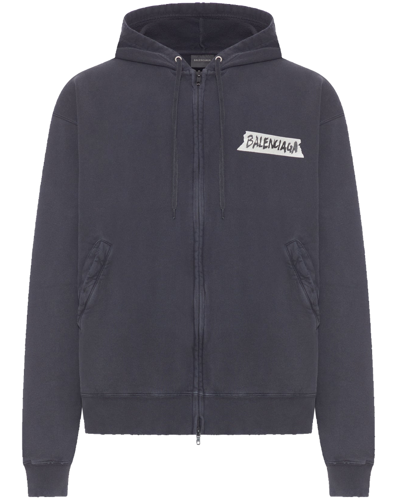 Men`s Masking Tape Oversized Zip-Up Hoodie Balenciaga оригінал – Купити в Україні