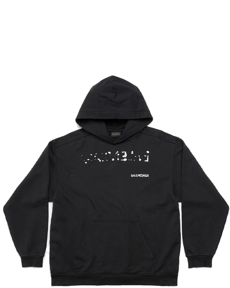 Black Hand Drawn Medium Fit Hoodie Balenciaga оригінал – Купити в Україні