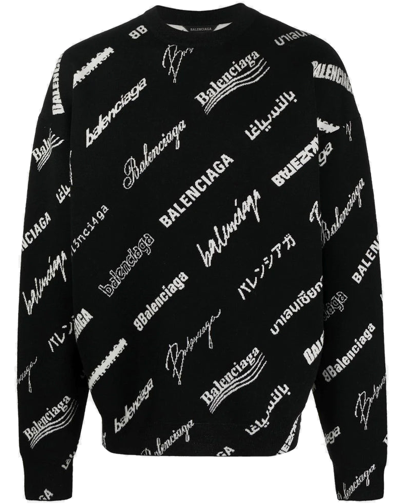 Black Logo Monogram Sweater Balenciaga – Гарантія оригінальності