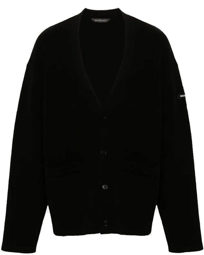 Black Rubberised-Logo Cardigan Balenciaga оригінал – Купити в Україні