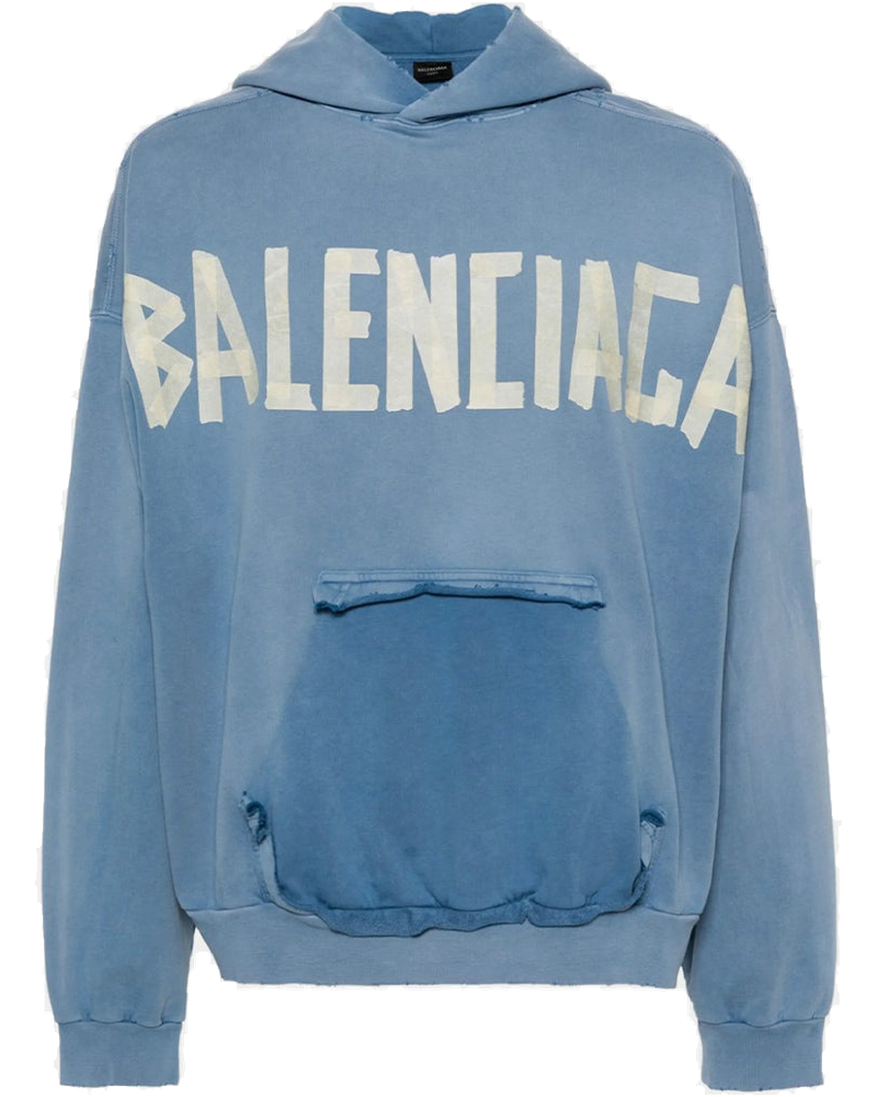 Оригінальна Blue Ripped Pocket Hoodie Balenciaga