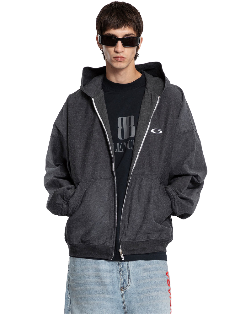 Оригінальна Trompe Loeil Hoodie In Cotton Denim Balenciaga