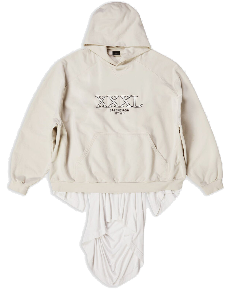 Ecru XXXL Patched T-Shirt Hoodie Balenciaga – Гарантія оригінальності