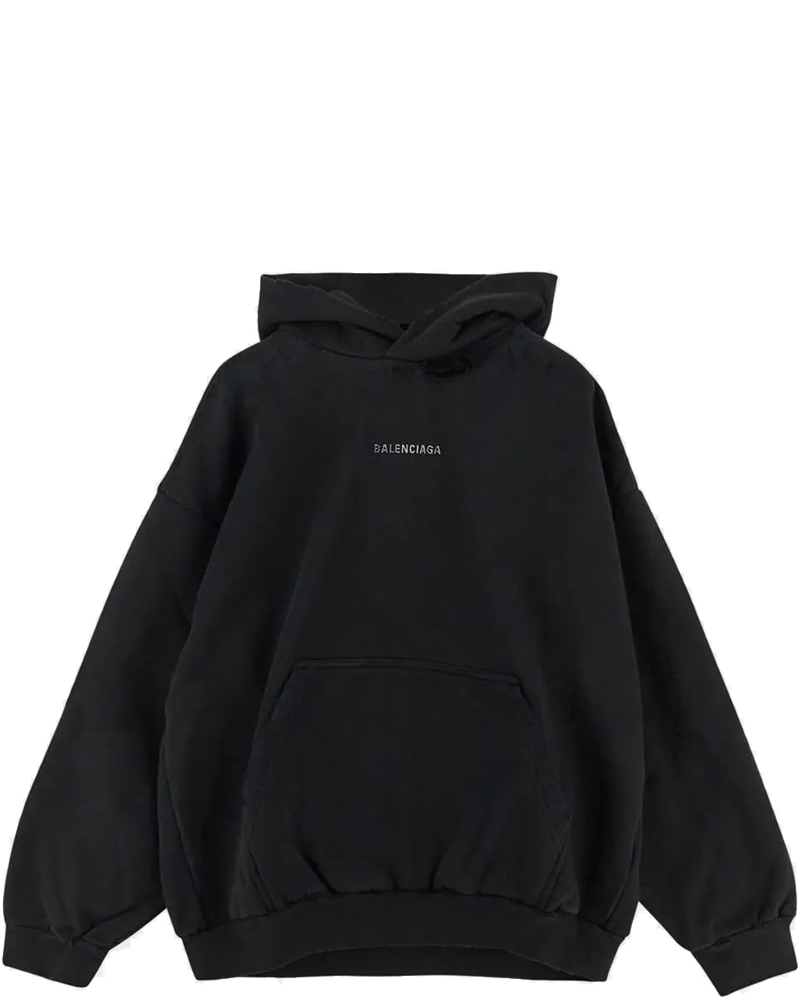Faded Black Crystal Logo Hoodie Balenciaga – Гарантія оригінальності