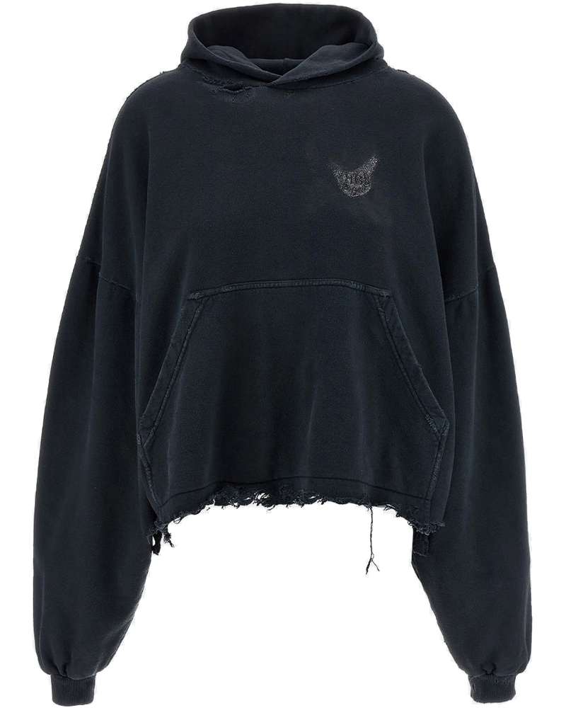 Faded Black Nail Polish Cropped Hoodie Balenciaga оригінал – Купити в Україні