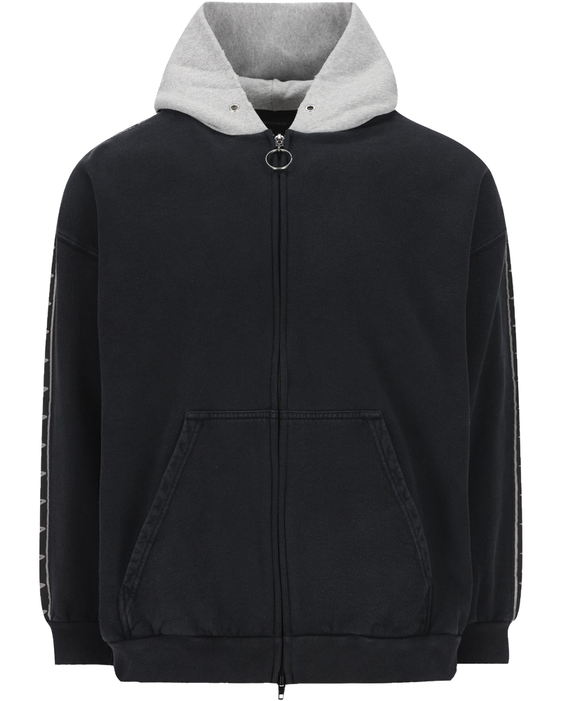 Hoodie With Zip, Stripe Detail, And Patch Balenciaga – Гарантія оригінальності