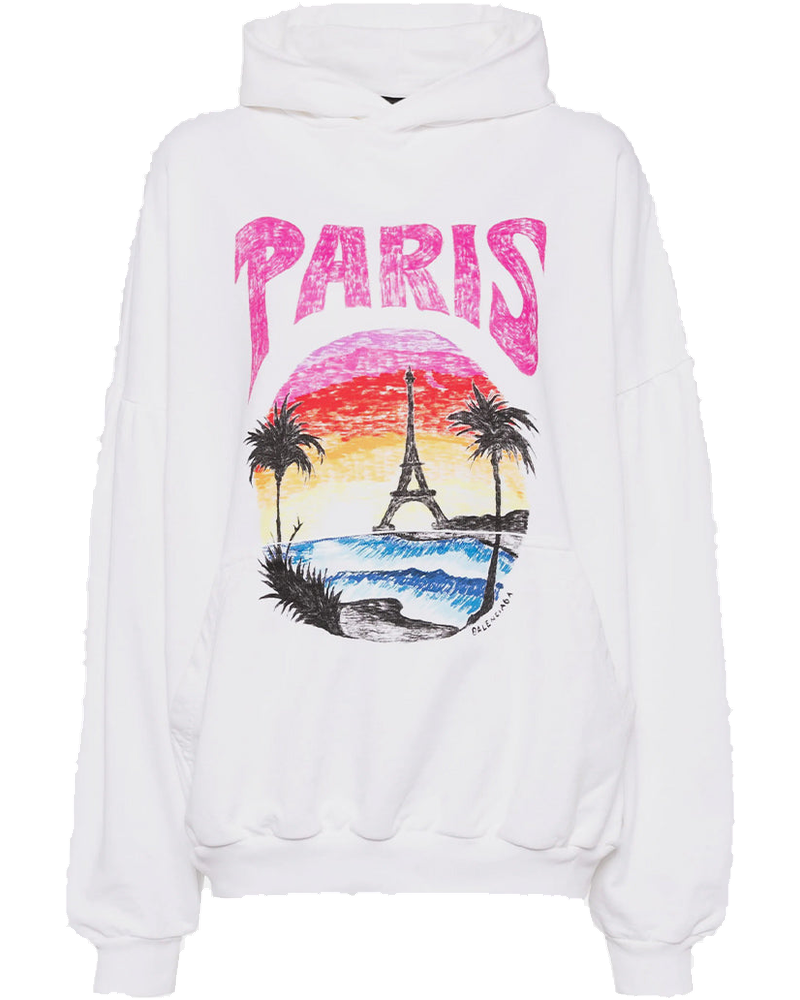 White Paris Tropical Hoodie Balenciaga – Гарантія оригінальності