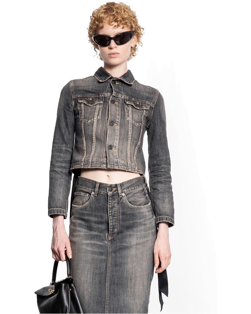 Lace-Up Jacket In Denim Balenciaga оригінал – Купити в Україні
