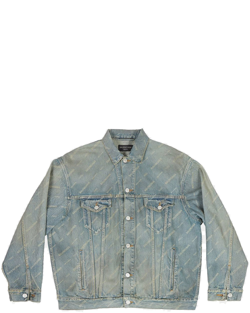 Оригінальна Logo-Print Oversized Denim Jacket Balenciaga