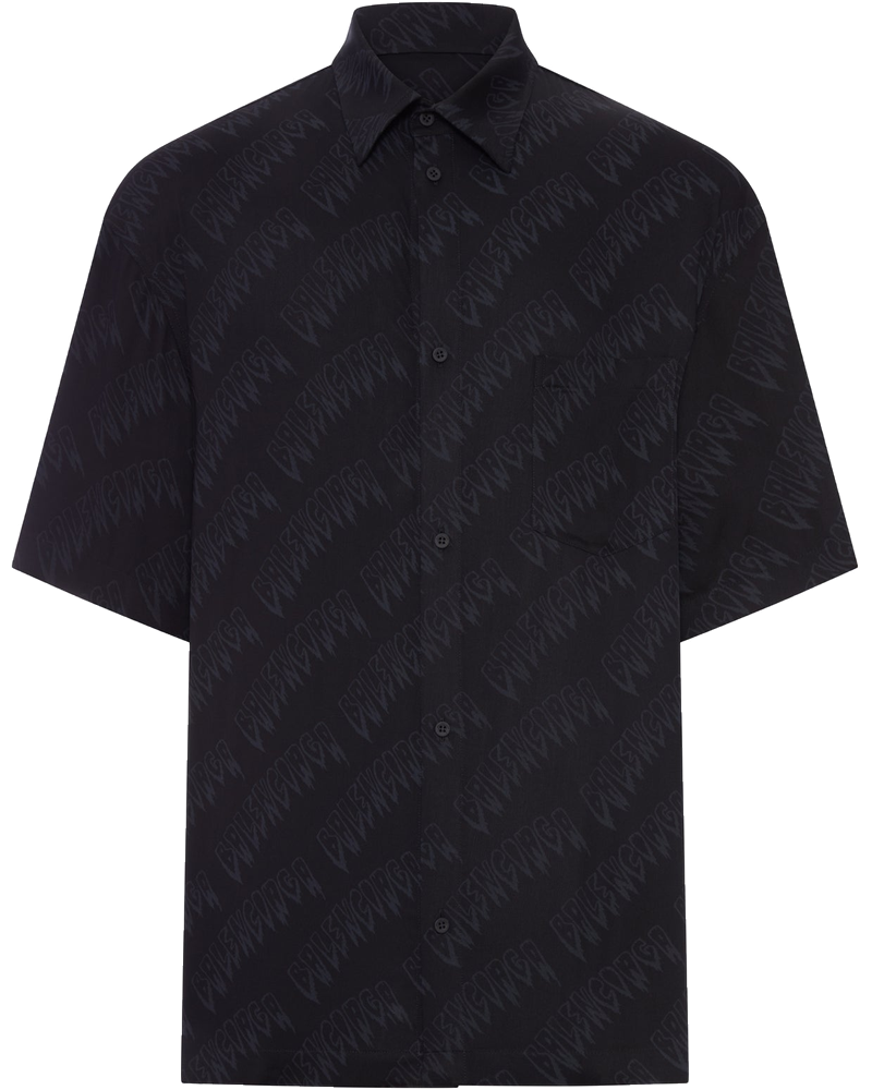 Fluid Viscose Shirt With Allover Logo Balenciaga – Гарантія оригінальності
