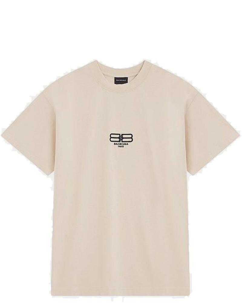 Оригінальна Beige Logo Monogram T-Shirt Balenciaga