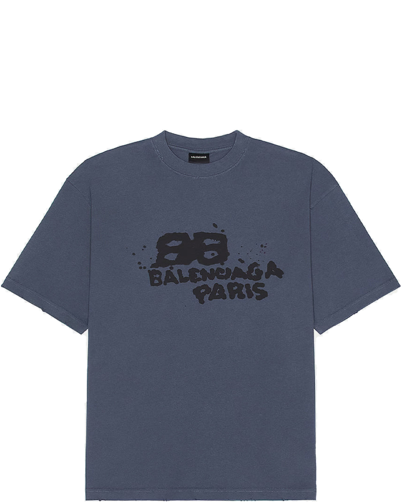 Оригінальна Blue Logo-Print T-Shirt Balenciaga