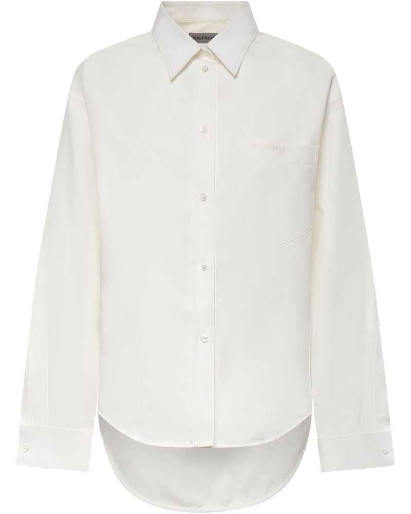Оригінальна Camicia Classica In Popeline DI Seta E Organza DI Cotone Balenciaga
