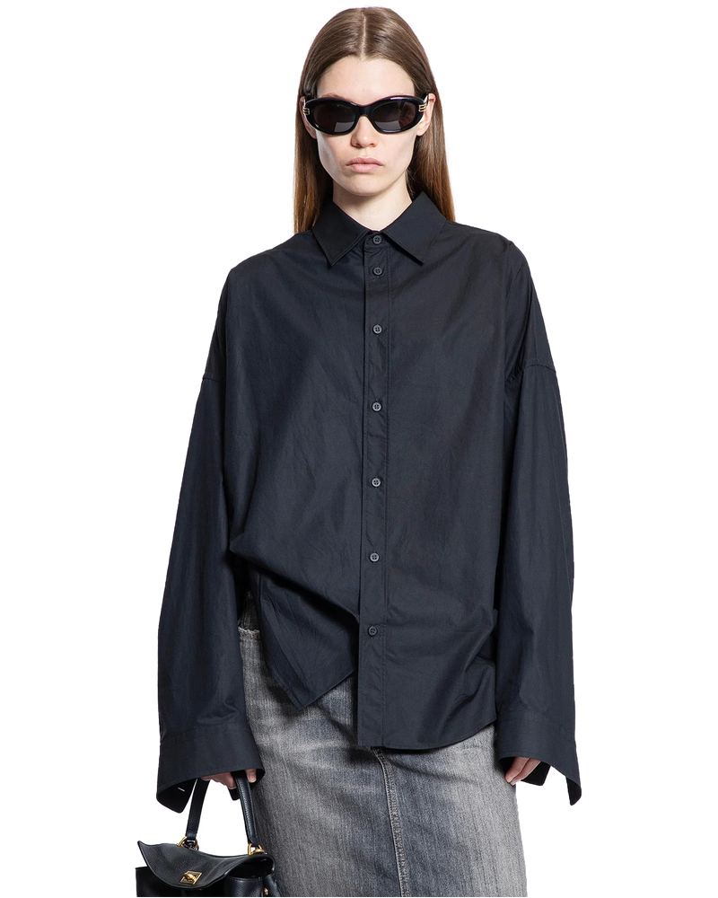 Lace-Up Shirt In Regenartive Cotton Poplin Balenciaga оригінал – Купити в Україні