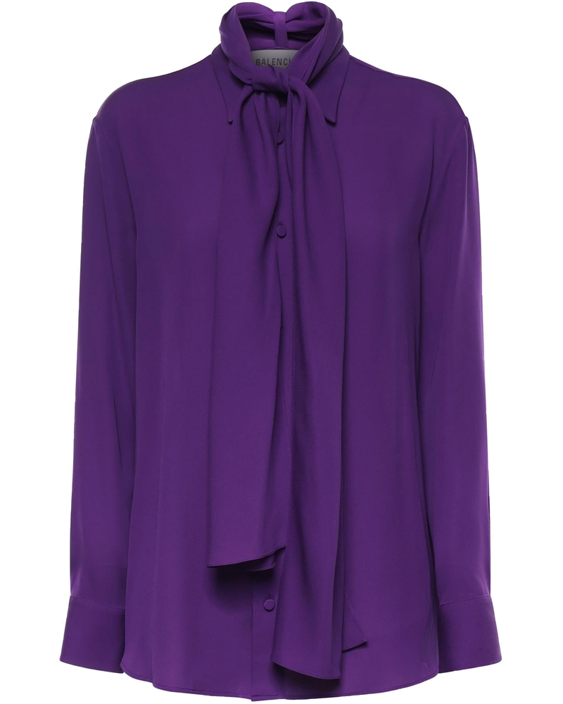Оригінальна Camicia Con Sciarpa In Georgette DI Seta Balenciaga