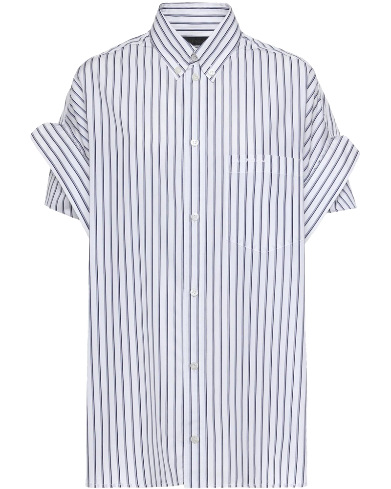 Camicia Con Maniche Con Risvolto In Popeline A Righe Balenciaga оригінал – Купити в Україні