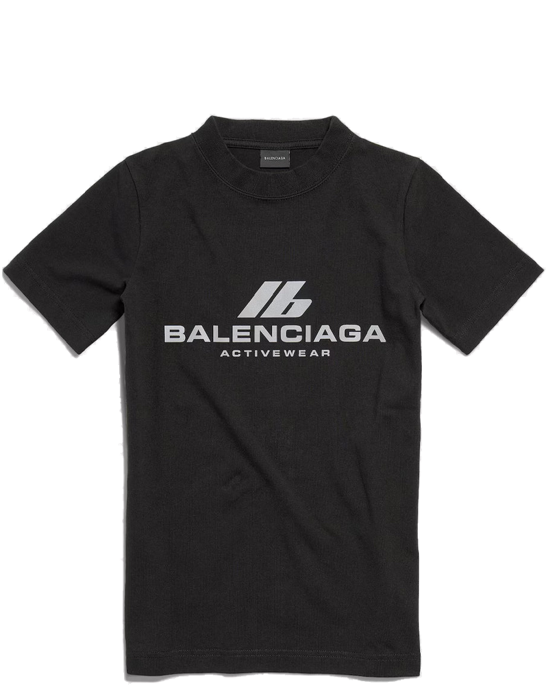 Faded Black Activewear Fitted T-Shirt Balenciaga оригінал – Купити в Україні