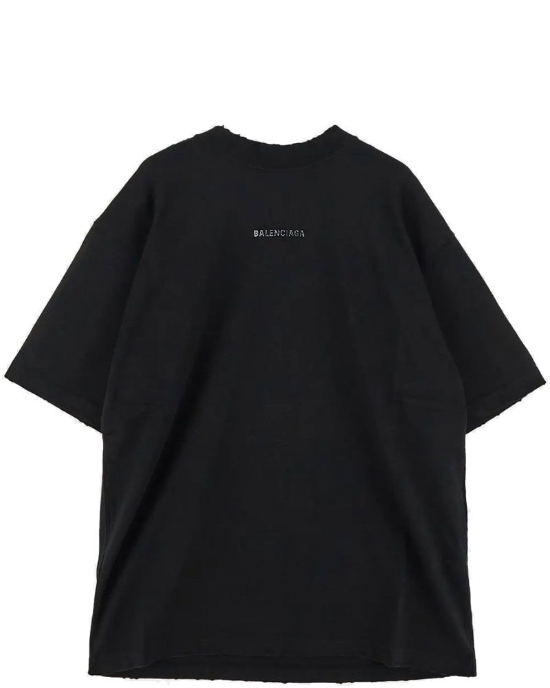 Faded Black Crystal Logo T-Shirt Balenciaga оригінал – Купити в Україні
