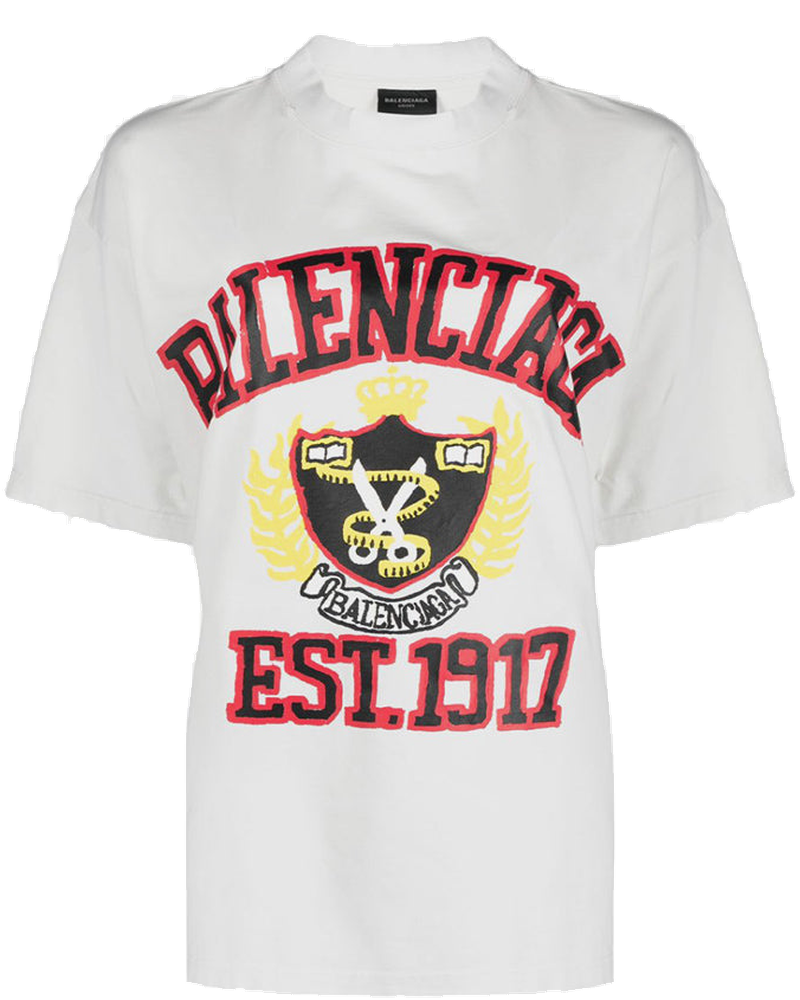 Оригінальна White Diy College T-Shirt Balenciaga
