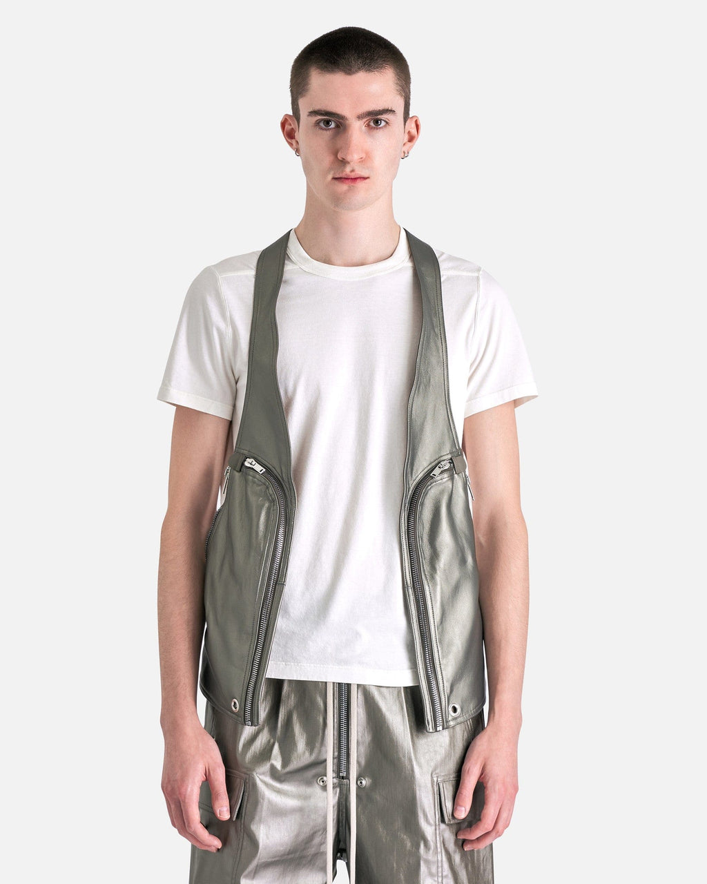 Bauhaus Vest In Gun Metal Rick owens оригінал – Купити в Україні – боковий вид