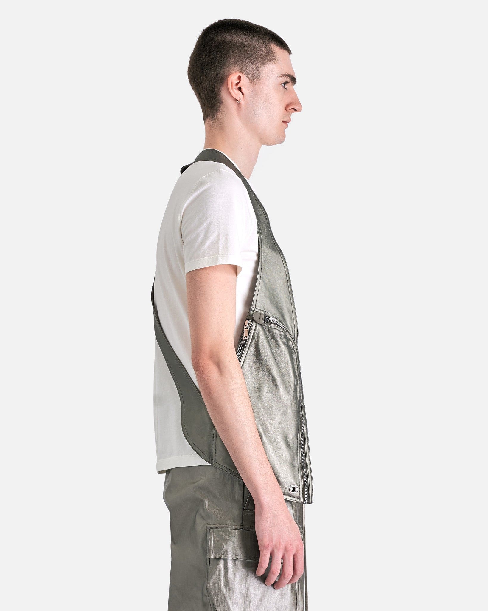 Bauhaus Vest In Gun Metal Rick owens оригінал – Купити в Україні – вид ззаду