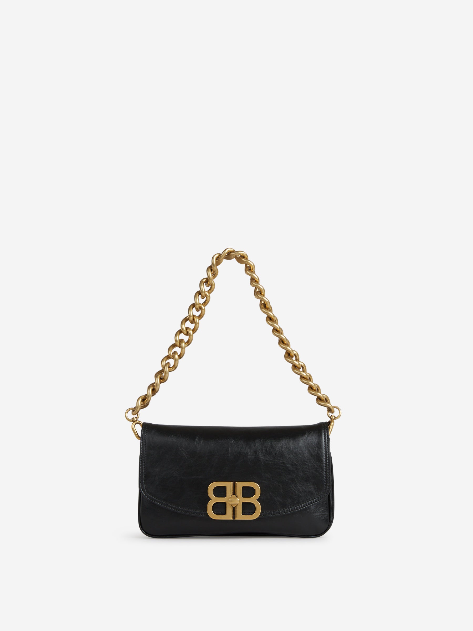 Leather Logo Shoulder Bag Balenciaga оригінал – Купити в Україні – боковий вид