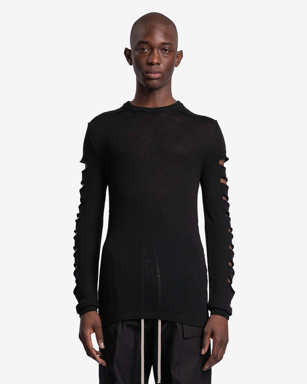 Biker Level Round Neck In Black Rick owens – Гарантія оригінальності – боковий вид