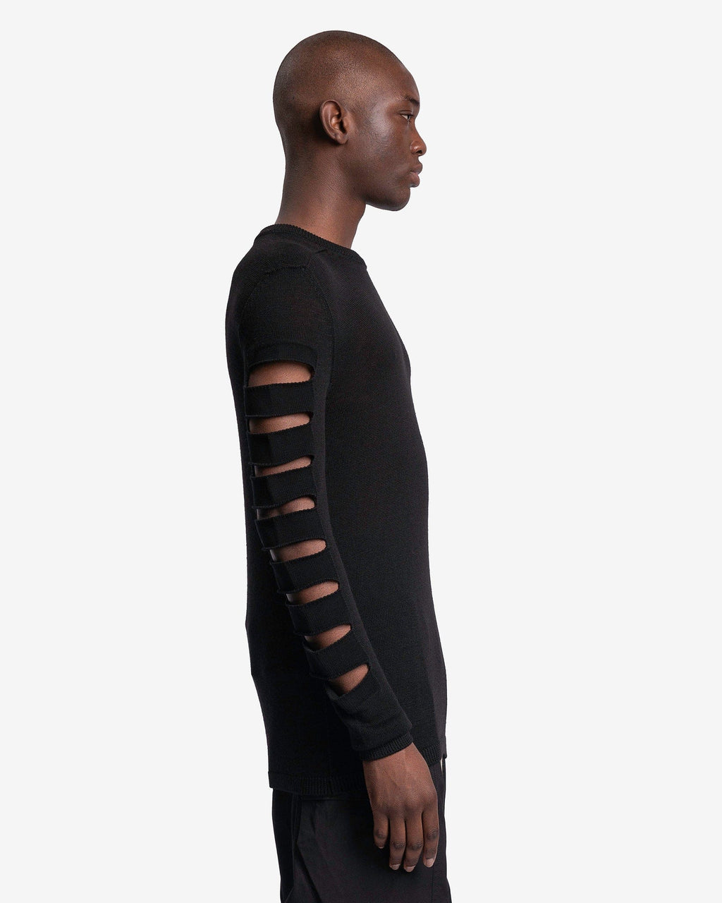 Biker Level Round Neck In Black Rick owens – Гарантія оригінальності – вид ззаду